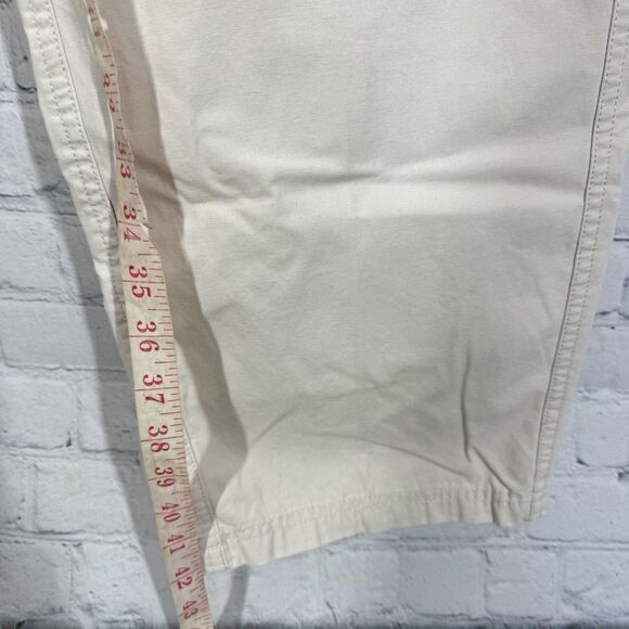 Vintage Chaps Cargo Pants Men 36X32 Beige Carpenter Loose Double Knee Work Wear - Picture 6 of 13